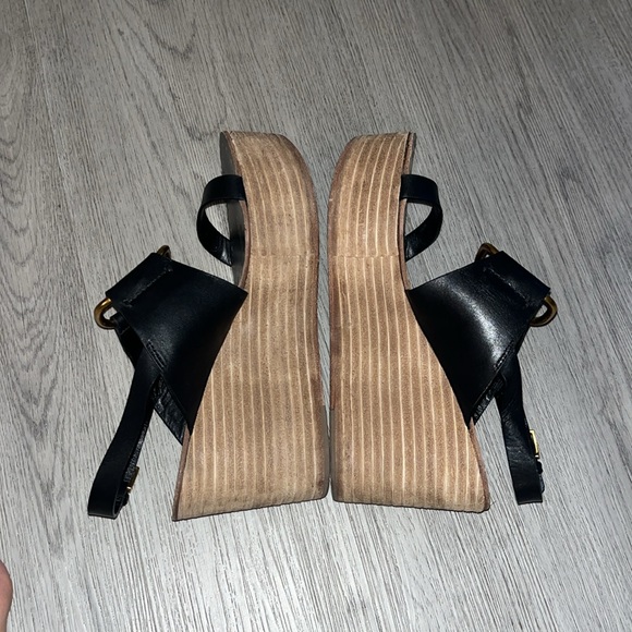 TORY BURCH RAVELLO Black Platform Sandals Shoes - Picture 8 of 8